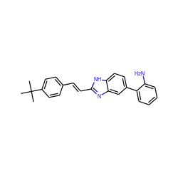 CC(C)(C)c1ccc(/C=C/c2nc3cc(-c4ccccc4N)ccc3[nH]2)cc1 ZINC000117155110