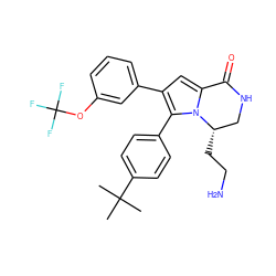 CC(C)(C)c1ccc(-c2c(-c3cccc(OC(F)(F)F)c3)cc3n2[C@@H](CCN)CNC3=O)cc1 ZINC000207234710