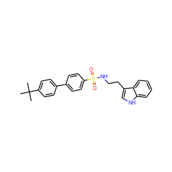 CC(C)(C)c1ccc(-c2ccc(S(=O)(=O)NCCc3c[nH]c4ccccc34)cc2)cc1 ZINC000014978324