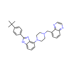 CC(C)(C)c1ccc(-c2nc3c(N4CCN(Cc5cccc6nccnc56)CC4)cccc3[nH]2)cc1 ZINC000035872662