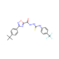 CC(C)(C)c1ccc(-c2noc(C(=O)NNC(=S)Nc3ccc(C(F)(F)F)cc3)n2)cc1 ZINC000040881448