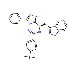 CC(C)(C)c1ccc(C(=N)N[C@H](Cc2c[nH]c3ccccc23)c2nc(-c3ccccc3)c[nH]2)cc1 ZINC000028091064