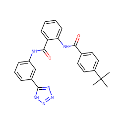 CC(C)(C)c1ccc(C(=O)Nc2ccccc2C(=O)Nc2cccc(-c3nnn[nH]3)c2)cc1 ZINC000299820462