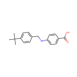 CC(C)(C)c1ccc(CNc2ccc(C(=O)O)cc2)cc1 ZINC000032128977