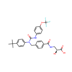 CC(C)(C)c1ccc(N(Cc2ccc(C(=O)NC[C@H](O)C(=O)O)cc2)C(=O)Nc2ccc(OC(F)(F)F)cc2)cc1 ZINC000049878015