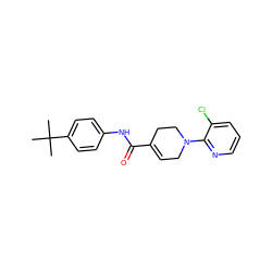 CC(C)(C)c1ccc(NC(=O)C2=CCN(c3ncccc3Cl)CC2)cc1 ZINC000040943141