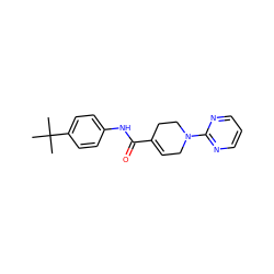 CC(C)(C)c1ccc(NC(=O)C2=CCN(c3ncccn3)CC2)cc1 ZINC000040951570