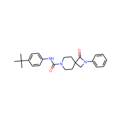 CC(C)(C)c1ccc(NC(=O)N2CCC3(CC2)CN(c2ccccc2)C3=O)cc1 ZINC000040919287