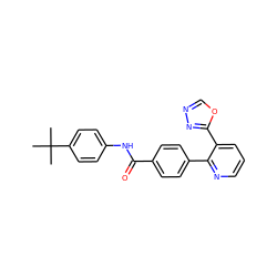 CC(C)(C)c1ccc(NC(=O)c2ccc(-c3ncccc3-c3nnco3)cc2)cc1 ZINC000038149558