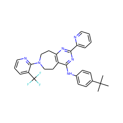 CC(C)(C)c1ccc(Nc2nc(-c3ccccn3)nc3c2CCN(c2ncccc2C(F)(F)F)CC3)cc1 ZINC000144856897