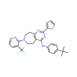 CC(C)(C)c1ccc(Nc2nc(-c3ccco3)nc3c2CCN(c2ncccc2C(F)(F)F)CC3)cc1 ZINC000146905780