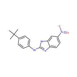 CC(C)(C)c1ccc(Nc2nc3ccc([N+](=O)[O-])cc3[nH]2)cc1 ZINC000084690386