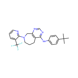 CC(C)(C)c1ccc(Nc2ncnc3c2CCCN(c2ncccc2C(F)(F)F)C3)cc1 ZINC000064548881