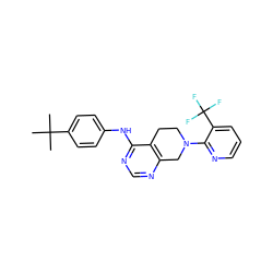 CC(C)(C)c1ccc(Nc2ncnc3c2CCN(c2ncccc2C(F)(F)F)C3)cc1 ZINC000036410075