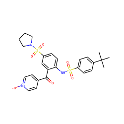 CC(C)(C)c1ccc(S(=O)(=O)Nc2ccc(S(=O)(=O)N3CCCC3)cc2C(=O)c2cc[n+]([O-])cc2)cc1 ZINC000136819866