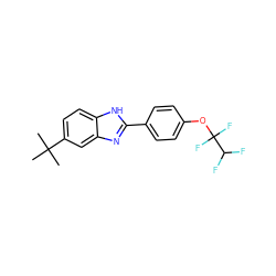 CC(C)(C)c1ccc2[nH]c(-c3ccc(OC(F)(F)C(F)F)cc3)nc2c1 ZINC000029040543