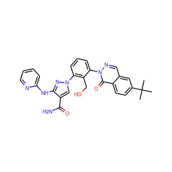 CC(C)(C)c1ccc2c(=O)n(-c3cccc(-n4cc(C(N)=O)c(Nc5ccccn5)n4)c3CO)ncc2c1 ZINC000143563142