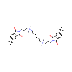 CC(C)(C)c1ccc2c(c1)C(=O)N(CCC[N+](C)(C)CCCCCC[N+](C)(C)CCCN1C(=O)c3ccc(C(C)(C)C)cc3C1=O)C2=O ZINC000025990770