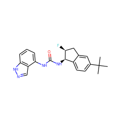 CC(C)(C)c1ccc2c(c1)C[C@H](F)[C@@H]2NC(=O)Nc1cccc2[nH]ncc12 ZINC000028965008