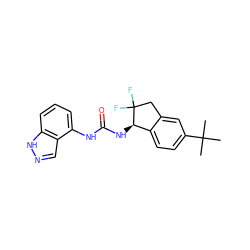 CC(C)(C)c1ccc2c(c1)CC(F)(F)[C@@H]2NC(=O)Nc1cccc2[nH]ncc12 ZINC000028965027