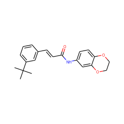 CC(C)(C)c1cccc(/C=C/C(=O)Nc2ccc3c(c2)OCCO3)c1 ZINC000013606924