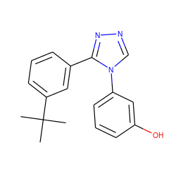 CC(C)(C)c1cccc(-c2nncn2-c2cccc(O)c2)c1 ZINC000036221503