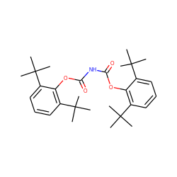 CC(C)(C)c1cccc(C(C)(C)C)c1OC(=O)NC(=O)Oc1c(C(C)(C)C)cccc1C(C)(C)C ZINC000013738019