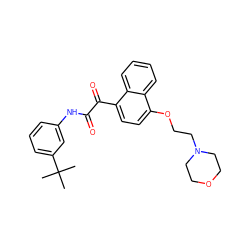 CC(C)(C)c1cccc(NC(=O)C(=O)c2ccc(OCCN3CCOCC3)c3ccccc23)c1 ZINC000058502099