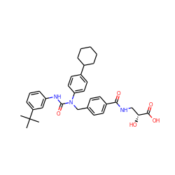 CC(C)(C)c1cccc(NC(=O)N(Cc2ccc(C(=O)NC[C@@H](O)C(=O)O)cc2)c2ccc(C3CCCCC3)cc2)c1 ZINC000044306058