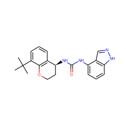 CC(C)(C)c1cccc2c1OCC[C@@H]2NC(=O)Nc1cccc2[nH]ncc12 ZINC000038238394