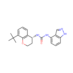 CC(C)(C)c1cccc2c1OCC[C@H]2NC(=O)Nc1cccc2[nH]ncc12 ZINC000035876831