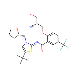 CC(C)(C)c1cn(C[C@@H]2CCCO2)/c(=N/C(=O)c2cc(C(F)(F)F)ccc2OC[C@H](N)CO)s1 ZINC000118247366