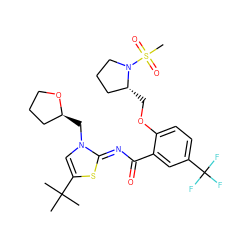 CC(C)(C)c1cn(C[C@H]2CCCO2)/c(=N/C(=O)c2cc(C(F)(F)F)ccc2OC[C@@H]2CCCN2S(C)(=O)=O)s1 ZINC000141113128