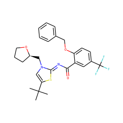 CC(C)(C)c1cn(C[C@H]2CCCO2)/c(=N/C(=O)c2cc(C(F)(F)F)ccc2OCc2ccccc2)s1 ZINC000168434654