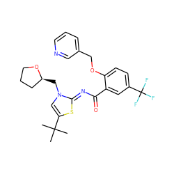 CC(C)(C)c1cn(C[C@H]2CCCO2)/c(=N/C(=O)c2cc(C(F)(F)F)ccc2OCc2cccnc2)s1 ZINC000139973098