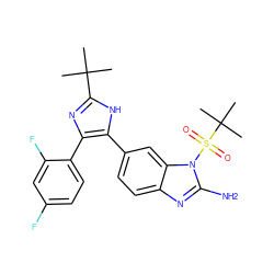 CC(C)(C)c1nc(-c2ccc(F)cc2F)c(-c2ccc3nc(N)n(S(=O)(=O)C(C)(C)C)c3c2)[nH]1 ZINC000006718463