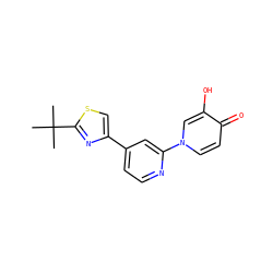 CC(C)(C)c1nc(-c2ccnc(-n3ccc(=O)c(O)c3)c2)cs1 ZINC000150179779