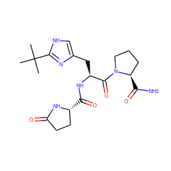 CC(C)(C)c1nc(C[C@H](NC(=O)[C@@H]2CCC(=O)N2)C(=O)N2CCC[C@H]2C(N)=O)c[nH]1 ZINC000013673869