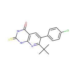 CC(C)(C)c1nc2[nH]c(=S)[nH]c(=O)c2cc1-c1ccc(Cl)cc1 ZINC000028568324