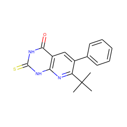 CC(C)(C)c1nc2[nH]c(=S)[nH]c(=O)c2cc1-c1ccccc1 ZINC000013679462