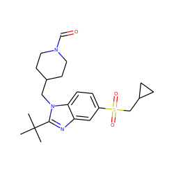 CC(C)(C)c1nc2cc(S(=O)(=O)CC3CC3)ccc2n1CC1CCN(C=O)CC1 ZINC000082154198