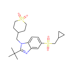 CC(C)(C)c1nc2cc(S(=O)(=O)CC3CC3)ccc2n1CC1CCS(=O)(=O)CC1 ZINC000082155967