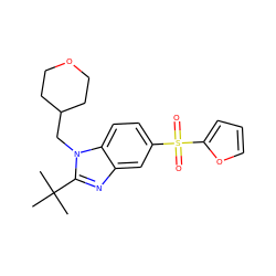 CC(C)(C)c1nc2cc(S(=O)(=O)c3ccco3)ccc2n1CC1CCOCC1 ZINC000029048020