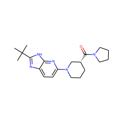 CC(C)(C)c1nc2ccc(N3CCC[C@@H](C(=O)N4CCCC4)C3)nc2[nH]1 ZINC001772635782