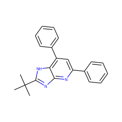 CC(C)(C)c1nc2nc(-c3ccccc3)cc(-c3ccccc3)c2[nH]1 ZINC000034800845