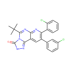 CC(C)(C)c1nc2nc(-c3ccccc3Cl)c(-c3cccc(Cl)c3)cc2c2n[nH]c(=O)n12 ZINC000040876631