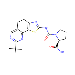 CC(C)(C)c1ncc2c(n1)-c1sc(NC(=O)N3CCC[C@H]3C(N)=O)nc1CC2 ZINC000068248842