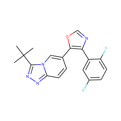 CC(C)(C)c1nnc2ccc(-c3ocnc3-c3cc(F)ccc3F)cn12 ZINC000014961346