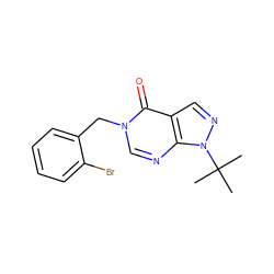 CC(C)(C)n1ncc2c(=O)n(Cc3ccccc3Br)cnc21 ZINC000013831805