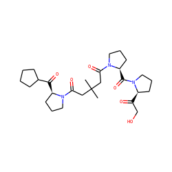 CC(C)(CC(=O)N1CCC[C@H]1C(=O)C1CCCC1)CC(=O)N1CCC[C@H]1C(=O)N1CCC[C@H]1C(=O)CO ZINC000013528034